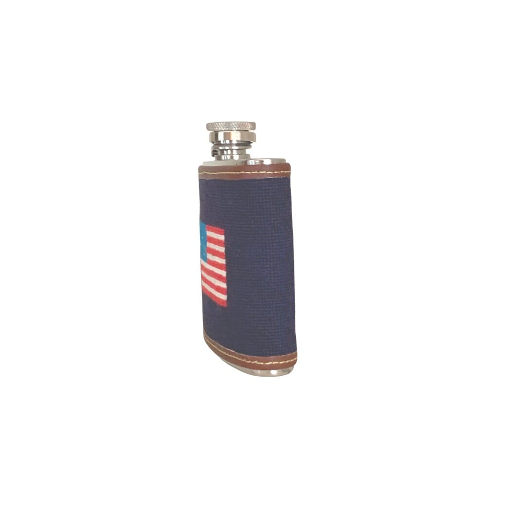Flask- Needlepoint American Flag designed flask
