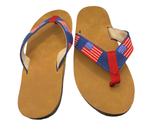Needlepoint Flip flops- Men's USA Flag  hand stitched sandals