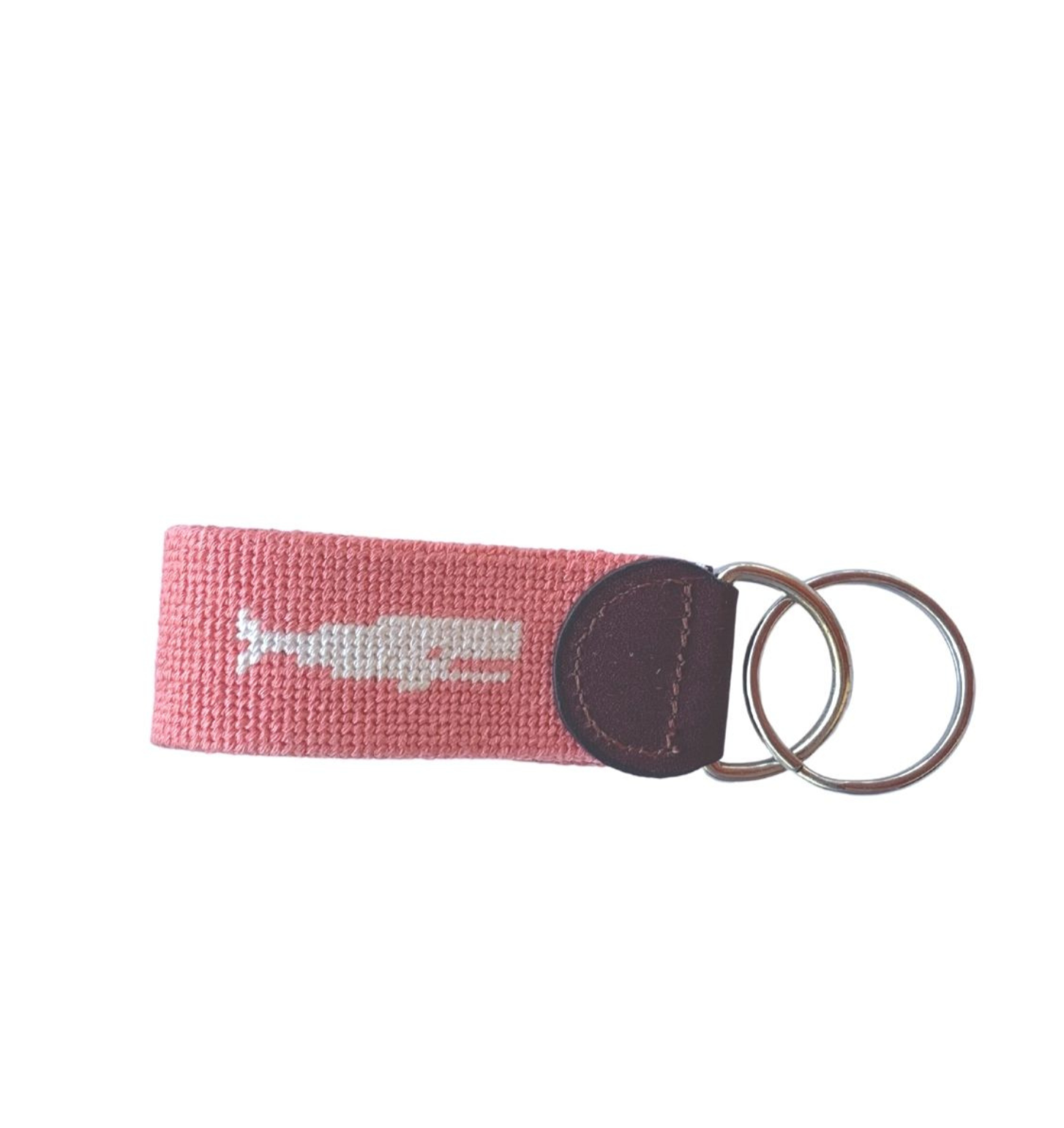 Needlepoint Key Fob- Whale Design (on both sides) Hand Stitched