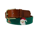 Needlepoint Belt-Santa and his sleigh design, hand stitched