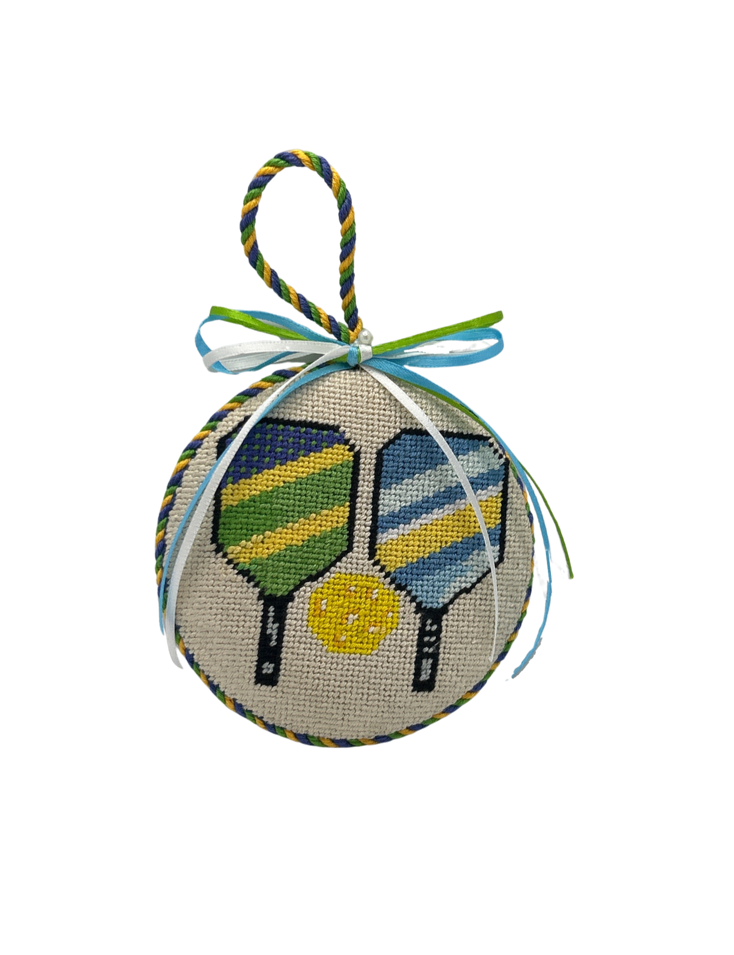 Ornament-Pickleball  Needlepoint Ornament