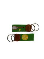 Needlepoint Key Fob- Tennis Design (on both sides) Hand Stitched