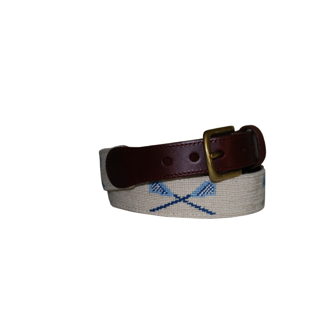 Needlepoint Belt - Lacrosse Design Young Adult Unisex Belt