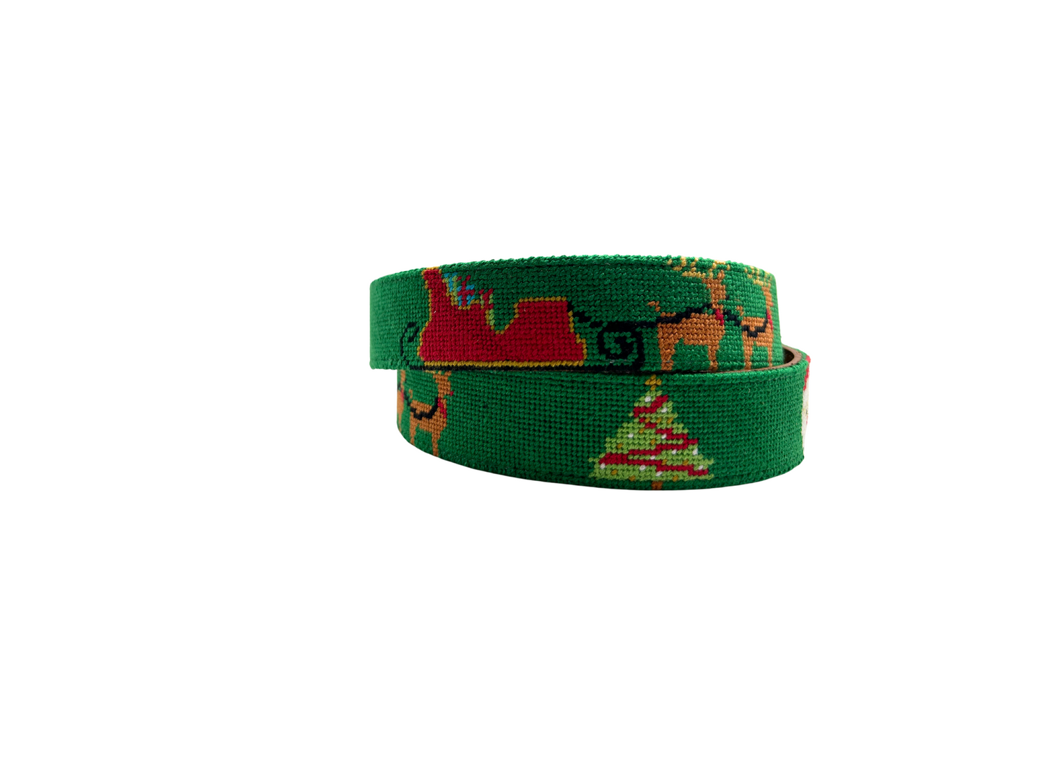 Christmas Sleigh Needlepoint Belt