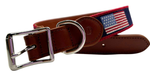 Needlepoint Dog Collar- American Flag dog collar(red border)- Hand Stitched