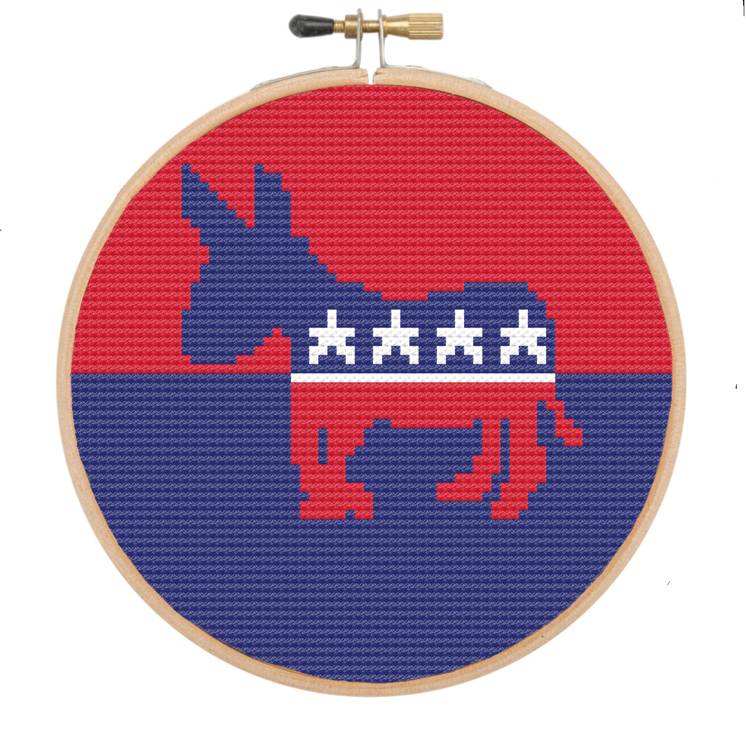 Needlepoint Ornament  Donkey design 4" 18 count downloadable chart with full instructions (Copy)