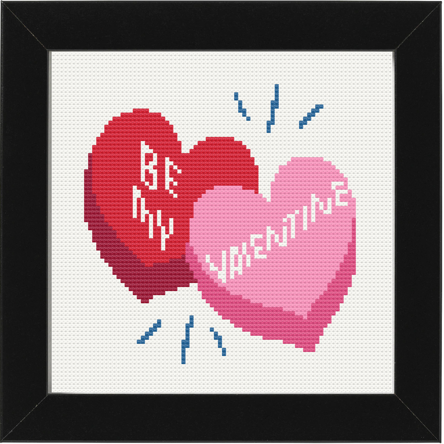 Heart Valentine stitch kit 14 count 6"x6" stitch kit $4 digital