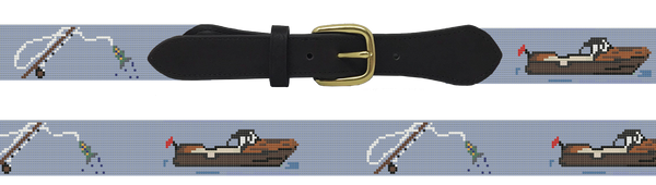 Needlepoint Belt- Custom Needlepoint  Trout Fishing Needlepoint design, Stitch Time 7-8 weeks, customize with your leather choice and add initials