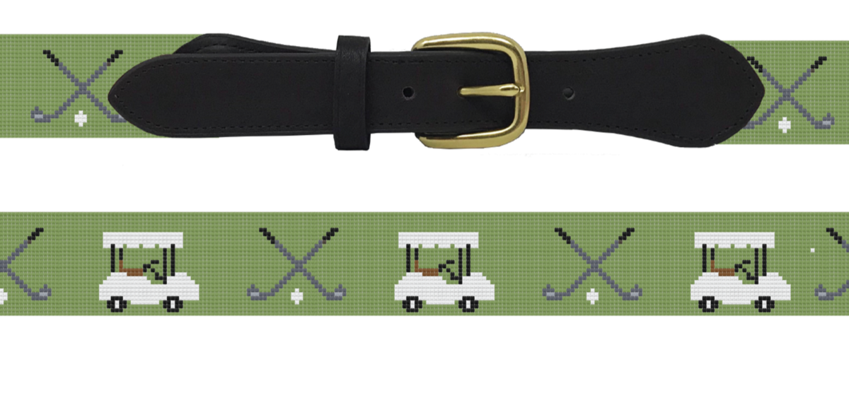 Custom Golf Icons Needlepoint Belt