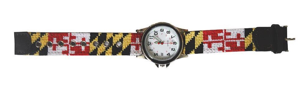 Maryland Flag Needlepoint Watch