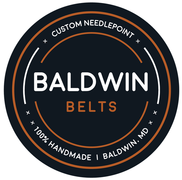 Needlepoint Women's Belt- Herringbone Needlepoint Pattern