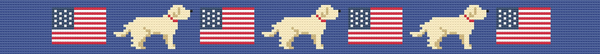 Needlepoint Dog Collar- Yellow Lab/USA Flag design