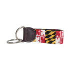 Needlepoint Key Fob- Maryland Flag Design