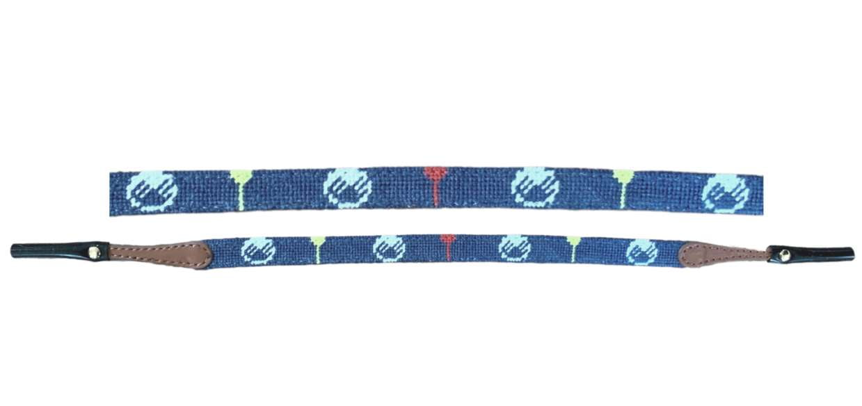 Needlepoint Sunglass Strap- Golf Tee Needlepoint Design