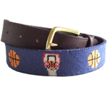 Needlepoint Belt- Basketball Custom designed with initials, 7-8 week stitch time