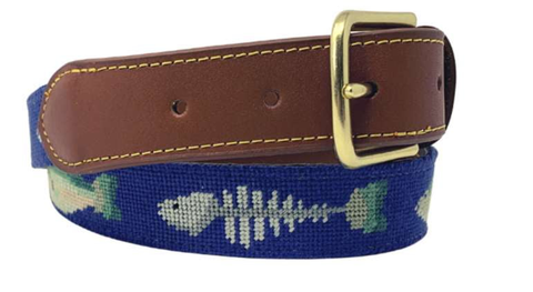 Fish Bone Needlepoint Belt