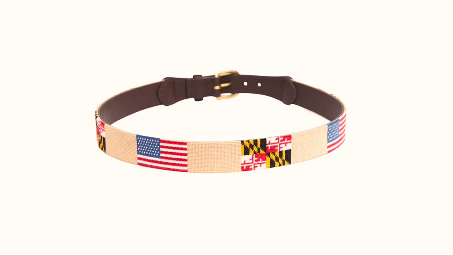 Needlepoint Belt- Maryland flag Needlepoint design