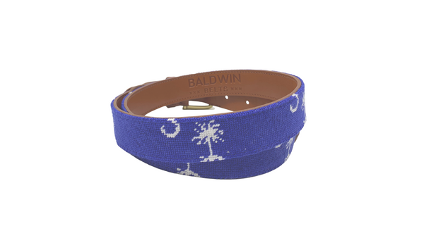 South Carolina Palmetto Tree Custom Needlepoint Belt for Men- Pre Order (currently being stitched) September delivery