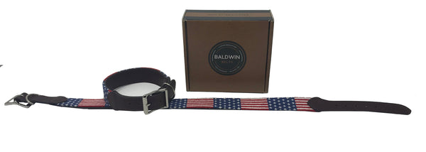 Dog Collar- Needlepoint Stars and Stripes Pattern