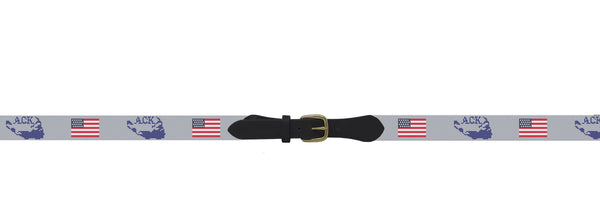 Nantucket American Flag Needlepoint Belt