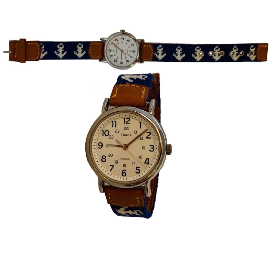 Watch Needlepoint hand stitched Timex weekender watch  #shopforacause