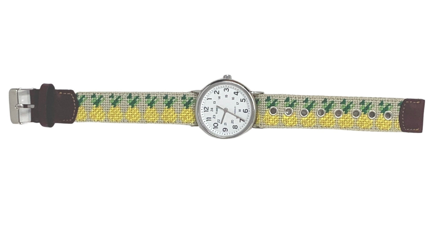 Pineapple Needlepoint Watch