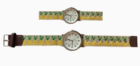 Pineapple Needlepoint Watch